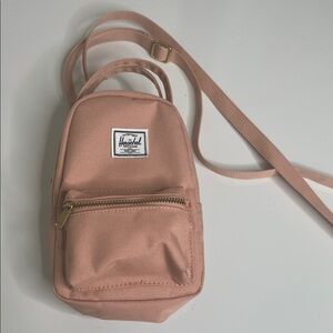 Herschel Gold Zip Nova Mini Crossbody Backpack Bag Ash Rose